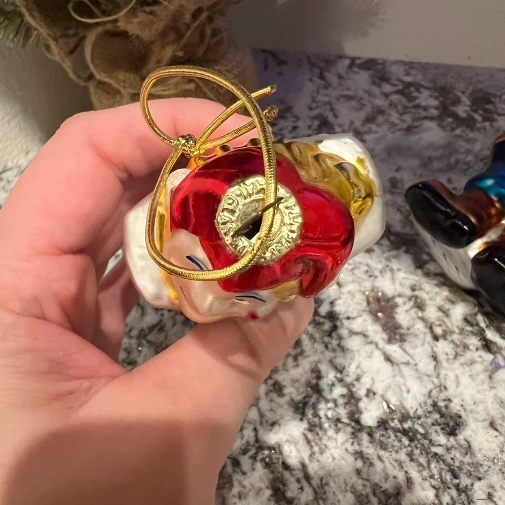 Fisherman Blown Glass Christmas Ornament Trout Creel Catch of Day Fish